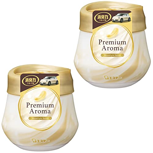 消臭力 クルマ プレミアムアロマ [まとめ買い] 車用 置き型 ムーンライトシャボン 90g×2個 クルマの消臭力 車 ゲルタイプ 消臭剤 消臭 芳香剤 ムーンライトサボン 画像1