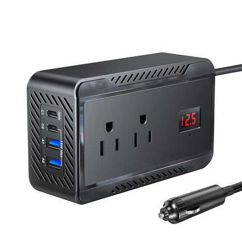 BESTEK インバーター 200W 修正正弦波 DC12VをAC100Vに変換 シガーソケット 接続 USB-C PD30W 急速充電 ノートPC・家電対応 車中泊・災害停電対策 6つ保護機能 車載用インバーター 黒 MRI2010CU 画像1