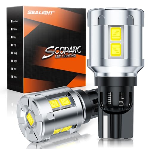 SEALIGHT t16 led バックランプ 爆光 後退灯 912 921 6500K 無極性 耐熱性 led バックランプ 抵抗内蔵 電球 バルブ バックライト 車検対応 T16/T15 906 904 922 W16W 超高輝度 ハイフラ防止 自動車用 2個入り 画像1