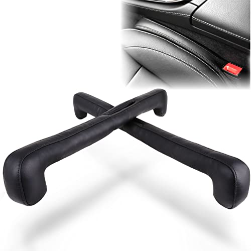 Aurax 車 隙間クッション 車用 隙間埋め シートコンソール ダブルヘッド型 隙間 クッション シートサイドクッション シート パッド スペーサー 車内 隙間 埋め クッション レザー仕様 収納スペース カー用品 便利グッズ フィット 運転席 助手席 幅広い車種に対応 2本入り 2年保証 (ブラック, ブラックステッチ) 1枚目 画像
