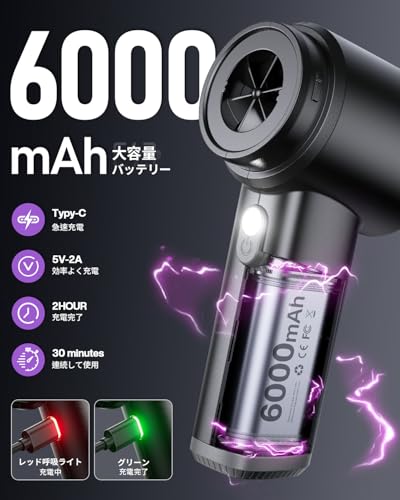 【2025 新登場】 ハンディクリーナー コードレス 強力吸引力 【吹き飛ぶ/吸い込む/空気入れ/空気抜き】 車用掃除機 4WAY多機能 大容量 Type-C 急速充電 LEDライト付き ミニ掃除機 パワフル 長時間動作 ホコリ取り/車用/家庭用 Basemax ZY-001 中間 画像
