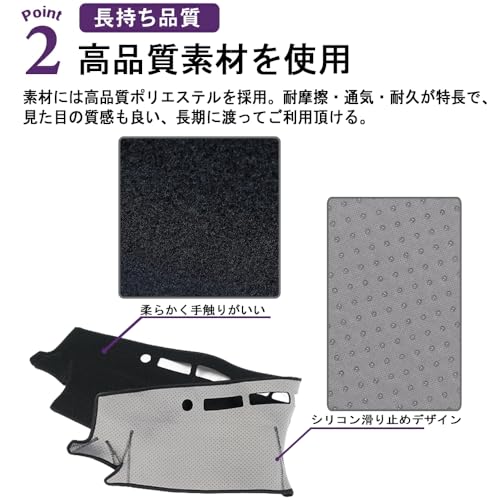 SAWAKAKI トヨタ アルファード 40系 専用 ダッシュボードマット HUDあり 日焼け防止 劣化防止 保護マット ポリエステル素材 滑り止め ロゴ付き アクセサリー 内装 カスタムパーツ 中間 画像