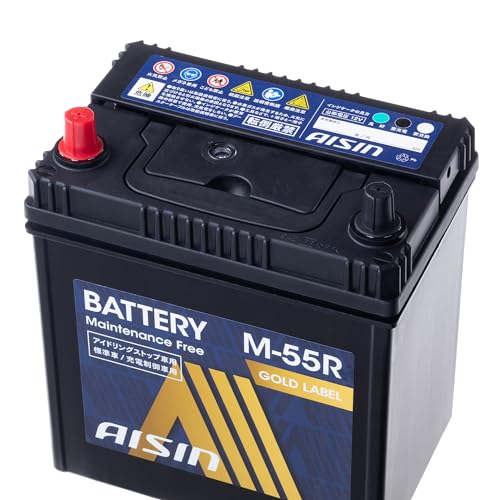 アイシン(AISIN) 車用 バッテリー M-55R (M-42R 44B20R ほか) アイドリングストップ車/標準車/充電制御車対応 GOLD LABEL BTRAZ-9000M55R 中間 画像