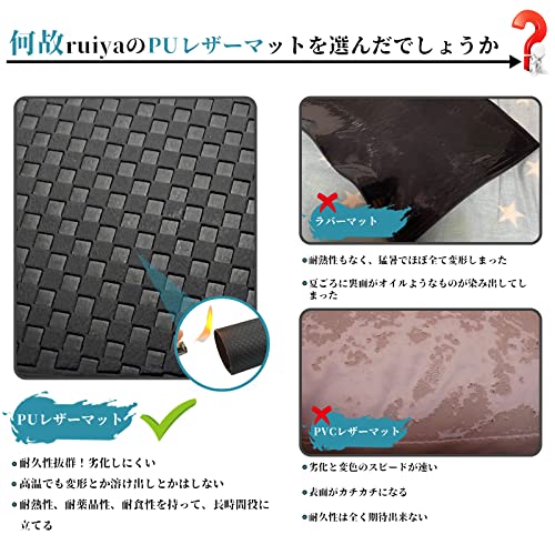 ruiya 新型 トヨタ ハリアー 80系 専用 ポケットマット PUレザー ドアポケット 耐熱 汚れ防止 キズ防止 耐久 ノイズ軽減 滑り止め ノンスリップ 内装 ポリウレタン材質 17枚 インテリア アクセサリー カスタム パーツ 最後 画像