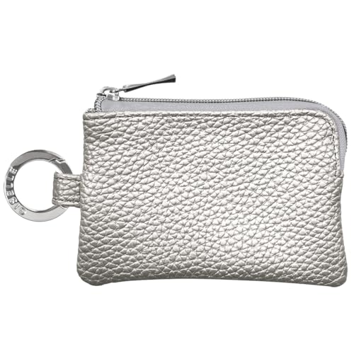 [ジゼル] 訳あり キーケース スマートキー対応 奇跡のリング カラビナ ポーチ 小物入れ コンパクト カードケース レディース メンズ (シルバー) 画像1