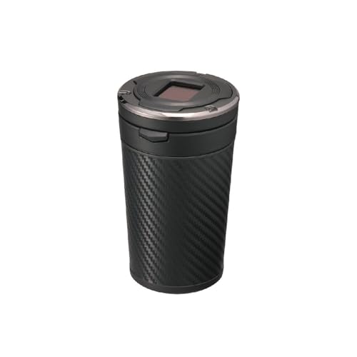 カーメイト 車用 灰皿 ブルー LED 付き 電池交換不要 スリムタバコ 対応 丸洗い可能 灰捨て簡単 Sports Luxury カーボン調 カーボン調ブラック DZ287 画像1