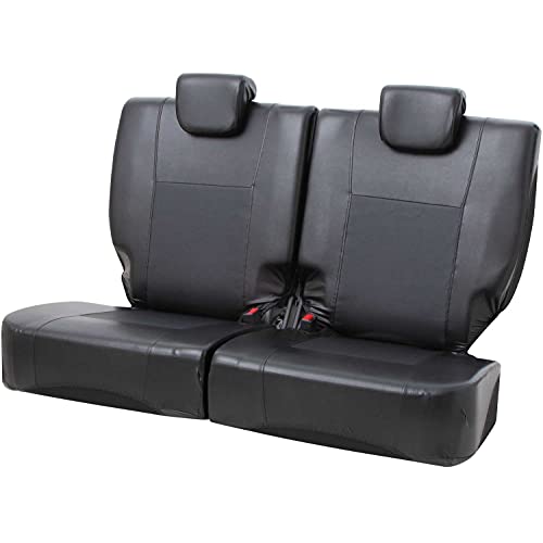 ボンフォーム(BONFORM) シートカバー レザーマッチ 軽自動車 軽・後席5:5分割用 抗菌防臭 枕カバー2個付 伸縮レザー生地 4041-27BK 1枚目 画像