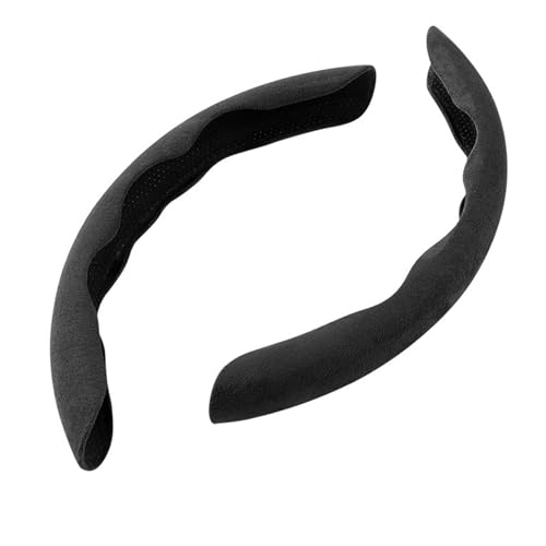 ハンドルカバー スエード 吸汗性 滑り止め オールシーズン対応 超薄型 S・M兼用 (スエード, 黒) 画像1