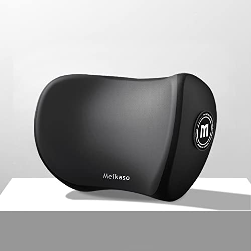 Meikaso ネックパッド 首クッション ネックピロード ヘッドレスト 頸椎サポート 低反発 メモリーコットン 通気設計 SGS認証/100D高密度 アップグレード ハイエンド 取り付け簡単 調節可能 洗濯可 長時間運転 車用品 車中泊 首枕 旅行 オフィスチェア 自宅用 (アップグレードブラック) 1枚目 画像