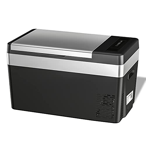 「SUNPIE」車載冷蔵庫 25L ポータブル冷蔵庫 -22℃～10℃ 急速冷凍 3WAY電源対応 DC12V/24V AC100V 水抜き栓 LCD温度表示 コンプレッサー式 車載冷蔵冷凍庫 静音 大容量 省エネ 車載家庭両用 低電圧保護 AC・DCコード付き 車中泊 キャンプ アウトドア 釣り 災害 一人暮らしに大活躍 2年保★証 日本語説明書 【PSE規格品】 画像1