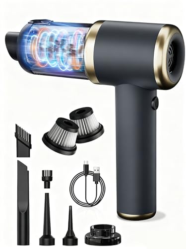 BOLYDOOM ハンディクリーナー 車用掃除機 4000mAHバッテリー内蔵 USB充電式 35000PA強力吸引力 車内清掃/家庭掃除用 型番132 乾湿両用 超軽量 低噪音对策 キーボード掃除/パソコン掃除(ダックグレー) 画像1