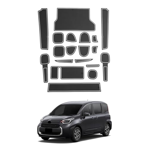 SHAOHAO (2025年8月-現行)新型 トヨタ シエンタ 10系 インテリアラバーマット シエンタ3代目 ドアポケットマット 滑り止め 引っ掻きキズ防止 環境に優しい素材 耐高温 無臭 シエンタ 10系 アクセサリー パーツ ノイズ軽減 騒音防止 カー用品 専用設計 19枚 白 画像1
