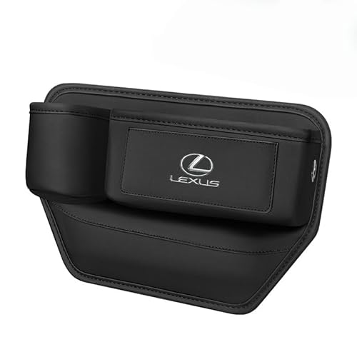 【2025 最新型】レクサス 車用サイド収納ボックス シート隙間バッグ レクサス IS LX LC CT ES GS LS EX HS NX RX LX 車シート収納ポケット 隙間 収納 シートサイドポケット レクサス 専属車ロゴ 設計 携帯電話 飲み物 現金 カード 鍵 リモコンの収納 多機能 車載シート隙間ポケット収納ボックス カップホルダー 運転席専用 1個 (ブラック) [並行輸入品] 画像1