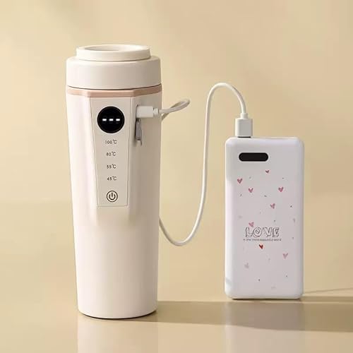 車載電気ケトル ポータブル電気ケトル 車用湯沸かしケトル 小型 電気保温カップ シガーライター加熱 USBケーブル保温 40℃/55℃/80℃/100℃温度調節 500ml 12V車用 2way給電 携帯便利 長距離ドライブ 宿泊 トラベル 出張 車中泊 オフィス対応 日本語取扱説明書付き [並行輸入品] 画像1