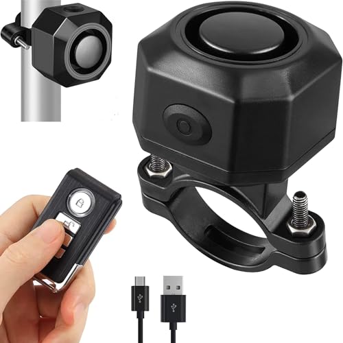 Koolertron 防犯アラーム バイク 防犯ブザー 3段音量調節 7段階感度調整 最大110dB カーセキュリティ 盗難防止 IP65防水 配線不要 自転車/自動車/自宅/ドア/窓 防犯対策 反盗難 無線自転車警報 日本語説明書 (黒) 1枚目 画像