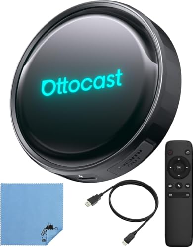 【正規モデル】OTTOCAST P3 Pro オットキャスト OttoAiBox AI音声制御 カープレイドングル CarPlay/AndroidAutoをワイヤレス化 無線化 android 13.0モデル HDMI出力端子搭載 (フルセット（エアマウス＋HDMIケーブル）) 画像1