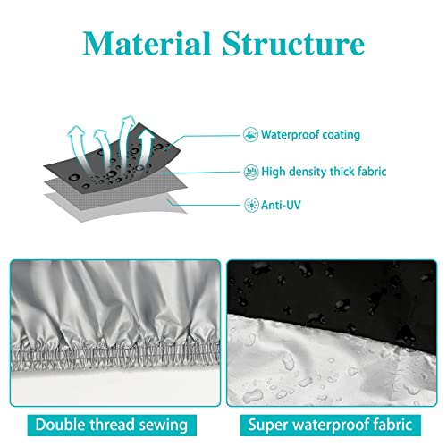 Hanmir バイクカバー 190T厚手 耐熱 防水 撥水 紫外線防止 盗難防止 防風 防埃 防雨 防雪 収納バッグ付き 原付カバー (ブラック) 中間 画像