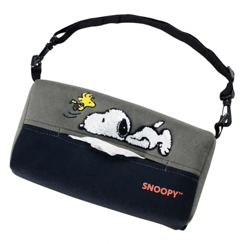 ボンフォーム(BONFORM) ティッシュカバー ねそべりスヌーピー 12x25x4.5-6.5cm グレー 7262-05GY 画像1