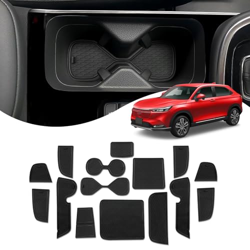 SXCY ヴェゼル RV系 ラバーマット インテリアラバーマット 新型ヴェゼル ドアポケットマット ヴェゼル rv 専用 滑り止めシート ベゼル 傷防止マット ノイズ軽減 ヴェゼル アクセサリー カスタムパーツ 防汚れ ノンスリップマット 15枚 ブラック 画像1