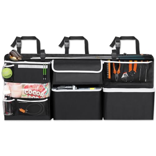 Oasser トランク収納 シートバックポケット 車用収納バッグ ラゲッジルームバッグ 10つのポケット 600Dオックスフォード 大容量 取付簡単 SUV/MPV/VAN対応 車 カー用品 画像1