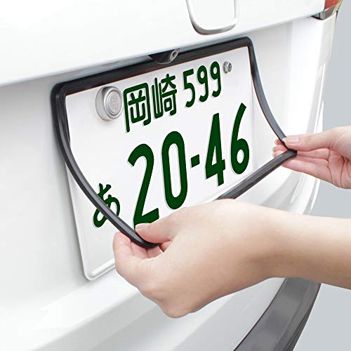 槌屋ヤック(Tsuchiya Yac) 車内用品 ナンバーフレーム シリコーン 2枚入り ブラック PF-389 中間 画像