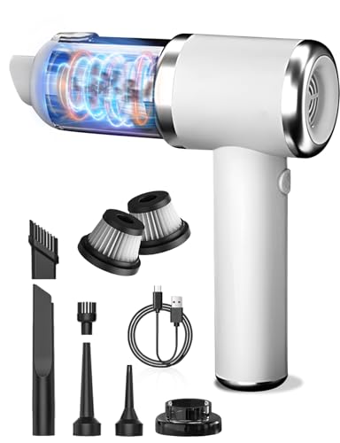 BOLYDOOM ハンディクリーナー 車用掃除機 4000mAHバッテリー内蔵 USB充電式 35000PA強力吸引力 車内清掃/家庭掃除用 型番132 乾湿両用 超軽量 低噪音对策 キーボード掃除/パソコン掃除(ホワイト) 画像1