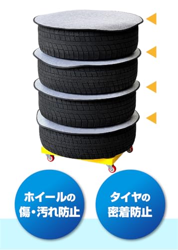 メルテック(meltec) タイヤ保護パット 直径：70φmm 4枚セット TR-6 最後 画像