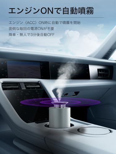 【2026新登場・4本セットで 80 ヶ月持続】FLIRVA 車 芳香剤 水なし 車 アロマディフューザー ディフューザー 車載 噴霧式 フレグランス 噴霧式フレグランスディフューザー｜静音・精巧航空アルミ製・コードレス設計・4000mAh内蔵で72時間使用可能・自動ON/OFF｜DIY対応（ホワイトムスク＆ホワイトティー）高級ギフトボックス入り L20000 中間 画像