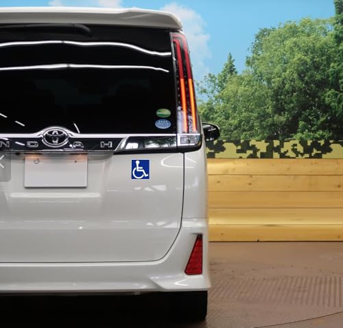 （道路交通法適合品）国際シンボルマーク【マグネット】 耐水！耐光！光反射！（介護、車椅子マーク マグネットタイプ 身体障害者表示） (２枚セット) 中間 画像