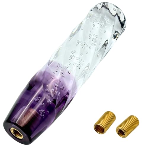 MARUHADO クリスタルシフトノブ 汎用 トラック シフトレバー M8 M10 M12 P1.25 AT MT 200mm 20cm クリア/ブラック 1枚目 画像