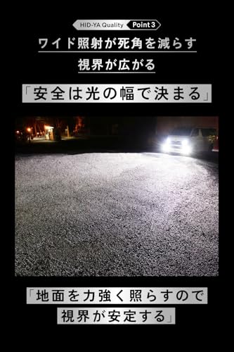 HID屋 H7 LED ヘッドライト 68400cd(カンデラ) 【65W HID級の明るさ】爆光 ホワイト 6500k 車検対応 2本1セット Qシリーズ プラチナ 中間 画像