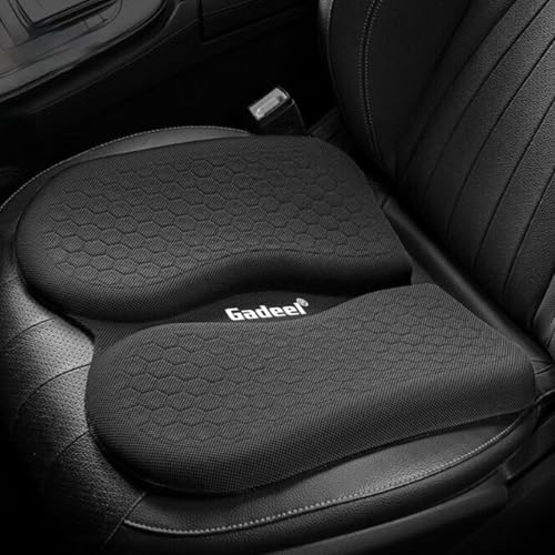 Gadeel 車 ゲルクッション カーシートクッション 運転用座布団 折りたたみ式 滑り止め付 中空設計で蒸れ防止 お尻の痛み軽減 四季通用 自動車/椅子兼用(ブラック) 画像1
