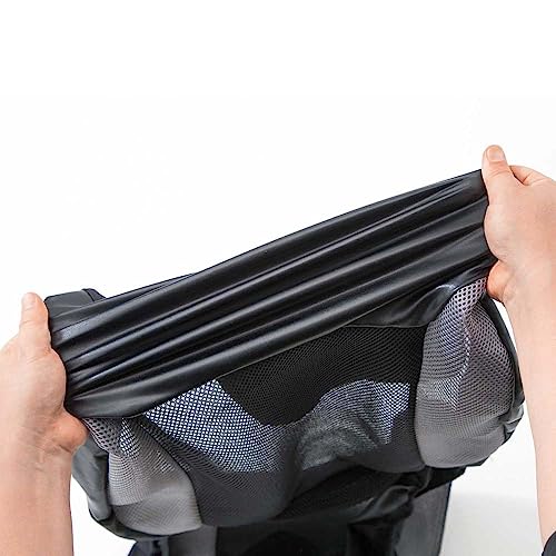 ボンフォーム(BONFORM) シートカバー レザーマッチ 軽自動車 軽・後席5:5分割用 抗菌防臭 枕カバー2個付 伸縮レザー生地 4041-27BK 中間 画像