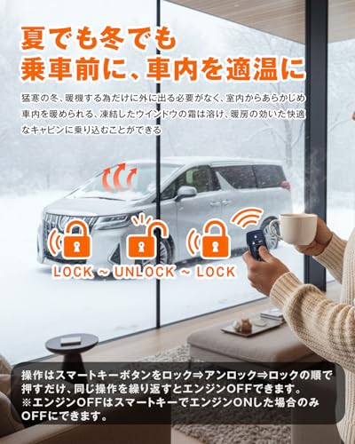 BGUCAR アルファード ヴェルファイア 30系 前期/後期専用 エンジンスターター 純正スマートキー連動 ハイブリッド対応 遠隔操作 カプラーオン 取付簡単 誤操作防止機能付き 日本語説明書付属 中間 画像