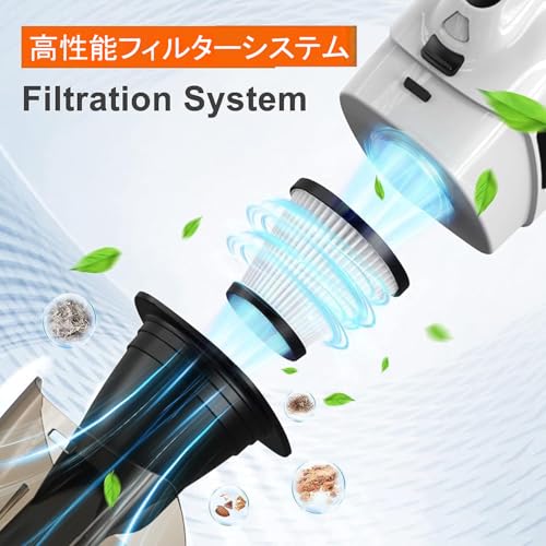 【2026年 超強力モーター】車用掃除機【8500Pa吸力加强版】ハンディクリーナー コードレス 軽量 乾湿両用 小型 家庭 充電式 30分間連続稼働 多機能 LED照明 ホーム/車/カークリーナー お手入れ用品 中間 画像