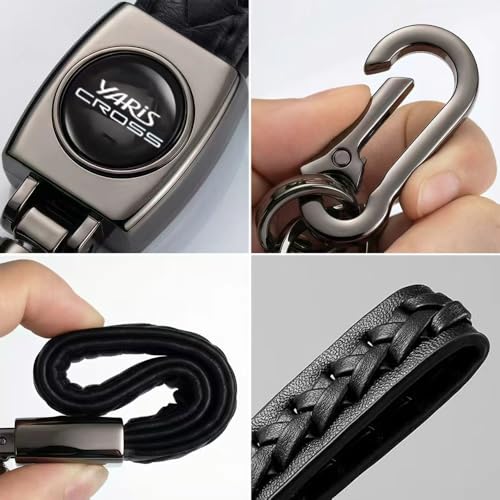 [WENERYI] ホンダ N-BOX 車用 キーホルダー N-BOX N -ボック JF1 JF3 JF4 JF5 JF6 など 全シリーズに適用 車種 専用ロゴ キーホルダー キーリング キーチェーン キーケース 本革 防錆 カラビナ ストラップ 手触りいい 紛失防止 シンプル おしゃれ ブラック 中間 画像