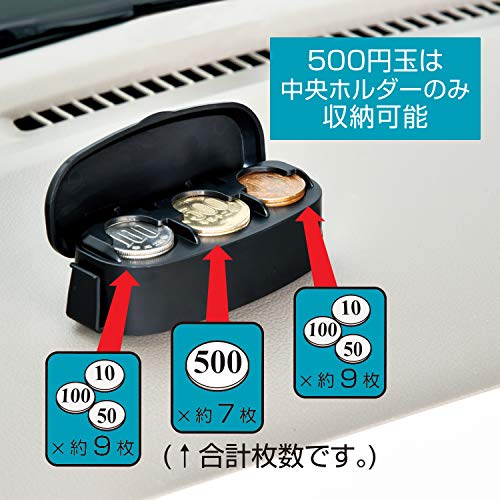 セイワ(SEIWA) 車内用品 コイン&カードホルダー スプリング仕様 コイン ケース 小銭入れ ブラック WA58 収納 車内 駐車券 チケット 中間 画像