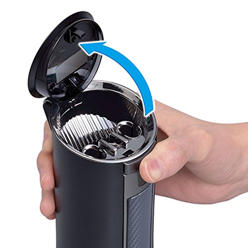 セイワ(SEIWA) 車内用品 灰皿 ラクすてソーラーアッシュ ドリンクホルダー型 カーボン調ブラック LED付き W850 中間 画像