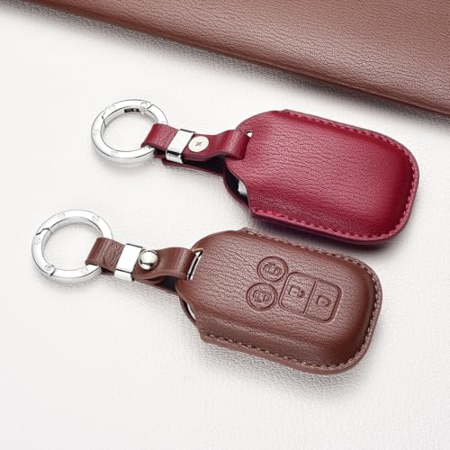 WiiLemzキーケース適合スズキ/suzuki新型スペーシア/ソリオ/ハスラー/ジムニー高級革キーリングキーカバー 4ボタン（灰色） 中間 画像