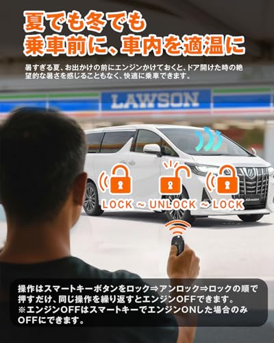 BGUCAR アルファード ヴェルファイア 30系 前期/後期専用 エンジンスターター 純正スマートキー連動 ハイブリッド対応 遠隔操作 カプラーオン 取付簡単 誤操作防止機能付き 日本語説明書付属 中間 画像