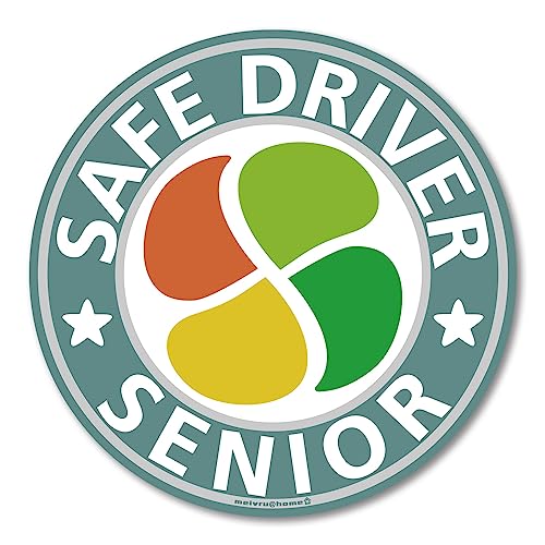 【マグネット】高齢者マーク マグネットステッカー シルバーマーク もみじマーク もみじまーく しるばーまーく おしゃれ かわいい 高齢者ステッカー 安全運転 敬老の日(en/スモークブルー) 1枚目 画像