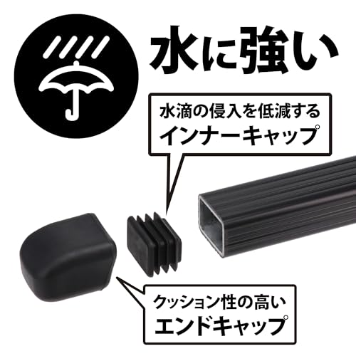 カーメイト(CARMATE) ルーフキャリア inno ベースバー スクエア 137cm ダブルキャップモデル INB137BK 最後 画像