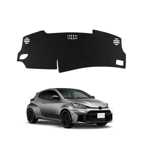 FDAIUN 車ダッシュボードマット トヨタ GR ヤリス 24式 RZ GR-DAT 2024年~現行専用 日焼け防止 劣化防止 フランネル素材 保護マット 滑り止め Toyota GR Yaris アクセサリー 内装 カスタムパーツ (ブラック) 1枚目 画像