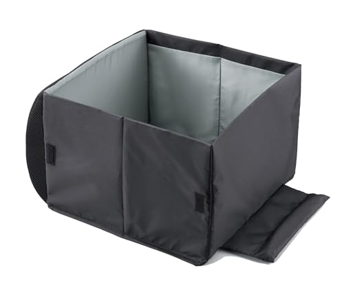 コジット 畳んで車のシートのクッション 広げて荷物入れ 荷物の転落防止! シートボックス腰クッション ブラック 画像1