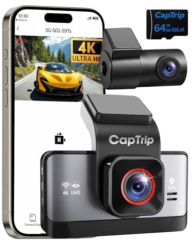 ドライブレコーダー 前後カメラ ドラレコ 2160PフルHD 高性能ナイトビジョン GPS内蔵 800万画素 全国LED信号機対応 170度超広角 UHD/WDR技術搭載 3インチの大画面液晶 ループ録画 3軸Gセンサー搭載 専用アプリ対応 5GWiFi高速転送 駐車監視対応 高温保護 車載カメラ 取り付け簡単 小型ドラレコ 64GBSDカード どらいぶれこーだー 日本語説明書付き 1