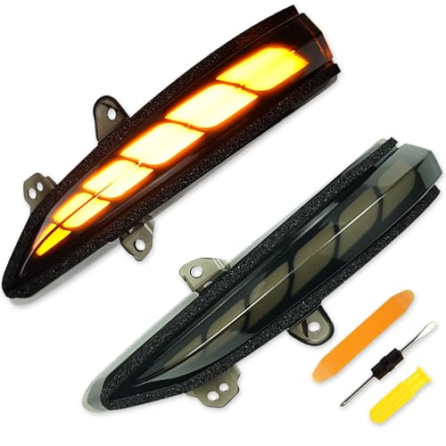 車検対策 クラウンハイブリッド対応 AWS210/AWS211 クラウンアスリート クラウンロイヤル ドアミラー led シーケンシャルウィンカー 流れるウインカー ドアミラー用 led シーケンシャル ウィンカー 全点滅 切替可能 車検対応 スモークレンズ 高輝度 純正交換 左右セット (クラウン 210系) 画像1