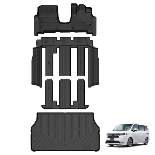 Jiooy ホンダ 新型 ステップワゴン RP6 RP7 RP8 フロアマット+セカンドマット+ラゲッジマット 4点セット STEPWGN RP6 カーマット AIR SPADA RP系 6代目 ステップワゴン RP7 ラゲッジトレイ STEPWGN RP8 3D立体 TPE 防水 汚れ防止 取付簡単 車種専用設計 [ハイブリッド車専用 7人乗り専用] 画像1