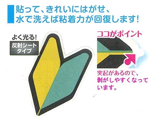初心者マーク2枚セット 非金属部分にも貼れる・剥がせる リタック タイプ コレデコレ 反射材使用 643869 中間 画像