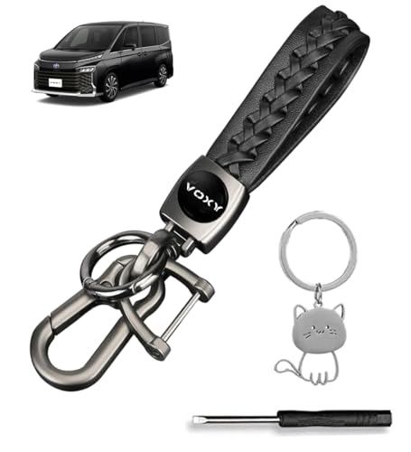 ヴォクシー 車用キーホルダー トヨタ VOXY 80系 90 全シリーズに適用 キーリング キーチェーン キーケース 車種 専用ロゴ 本革 防錆 カラビナ ストラップ 手触りいい 紛失防止 シンプル 車用アクセサリー おしゃれ ブラック 画像1