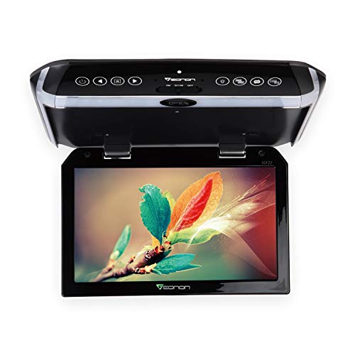 EONON フリップダウンモニター 10.1インチ 1024*600 WSVGA液晶デジタルスクリーン 車載リアモニター 超薄型 IRヘッドホン対応 タッチパネル搭載 電源状態記憶機能 車 後部モニター タッチ操作ボタン (L0122) 画像1